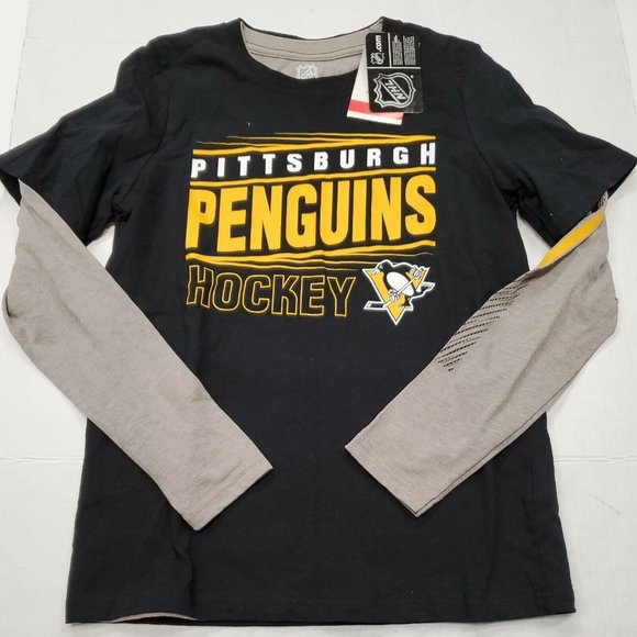 NWT Pittsburgh Penguins NHL Black Long Sleeve T-Shirt Youth Large New With Tags - Picture 1 of 7